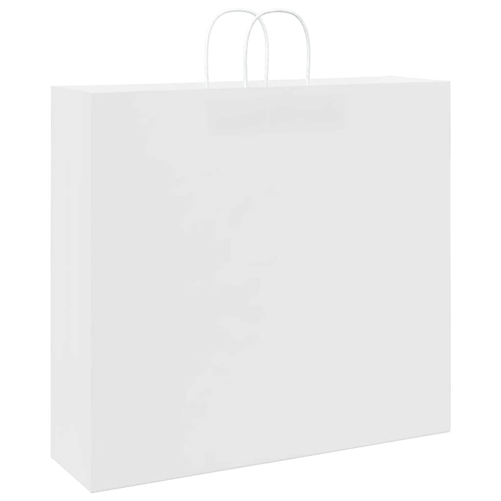 250 db fehér papírzacskók fogantyúkkal 54x15x49 cm