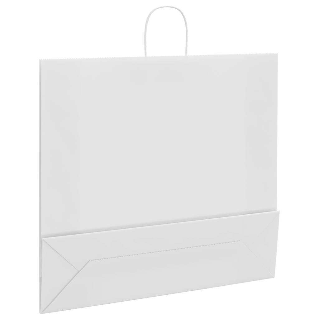 250 db fehér papírzacskók fogantyúkkal 54x15x49 cm