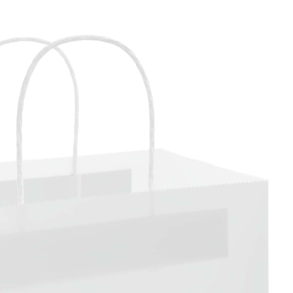 250 db fehér papírzacskók fogantyúkkal 54x15x49 cm