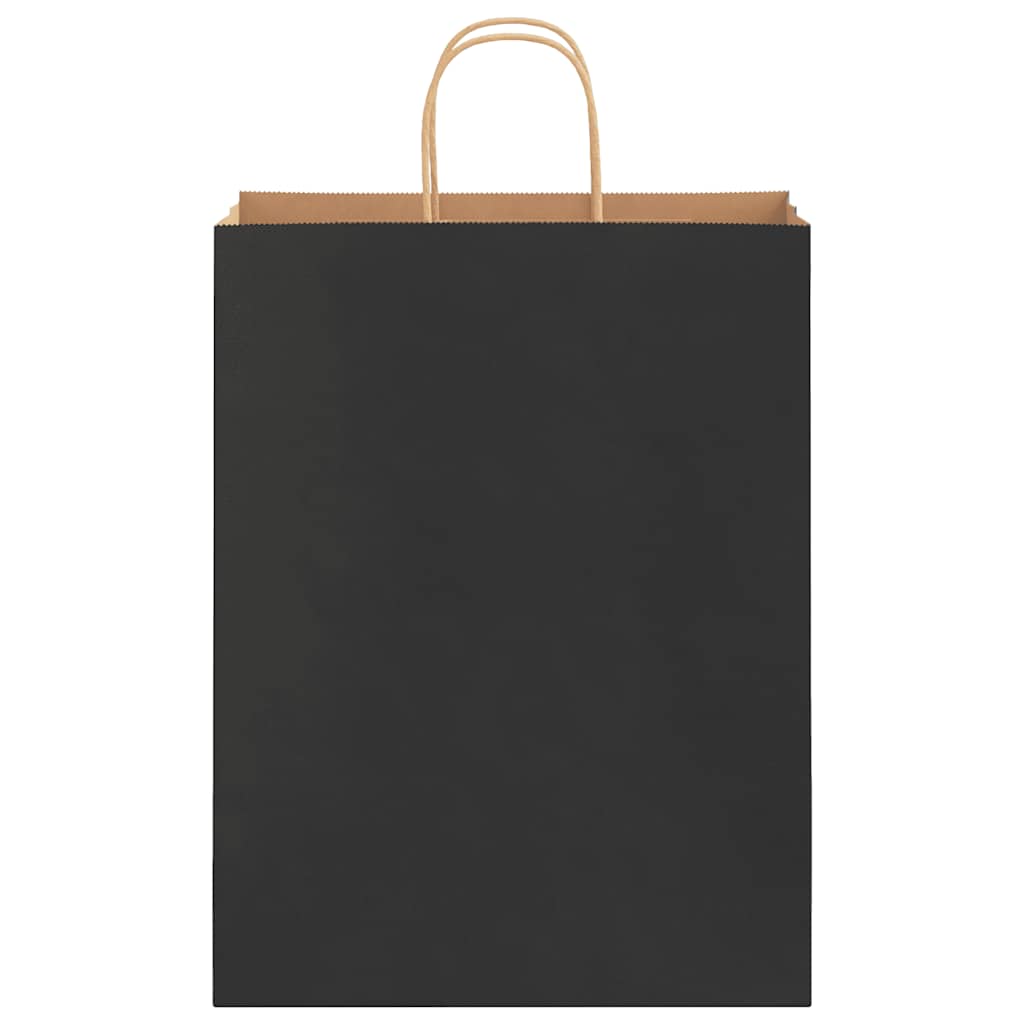 250 db fekete papírzacskók fogantyúkkal 32x12x42 cm