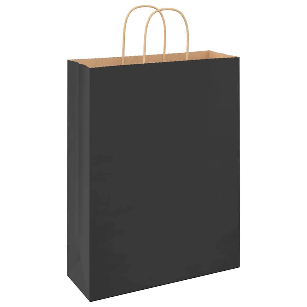 250 db fekete papírzacskók fogantyúkkal 32x12x42 cm