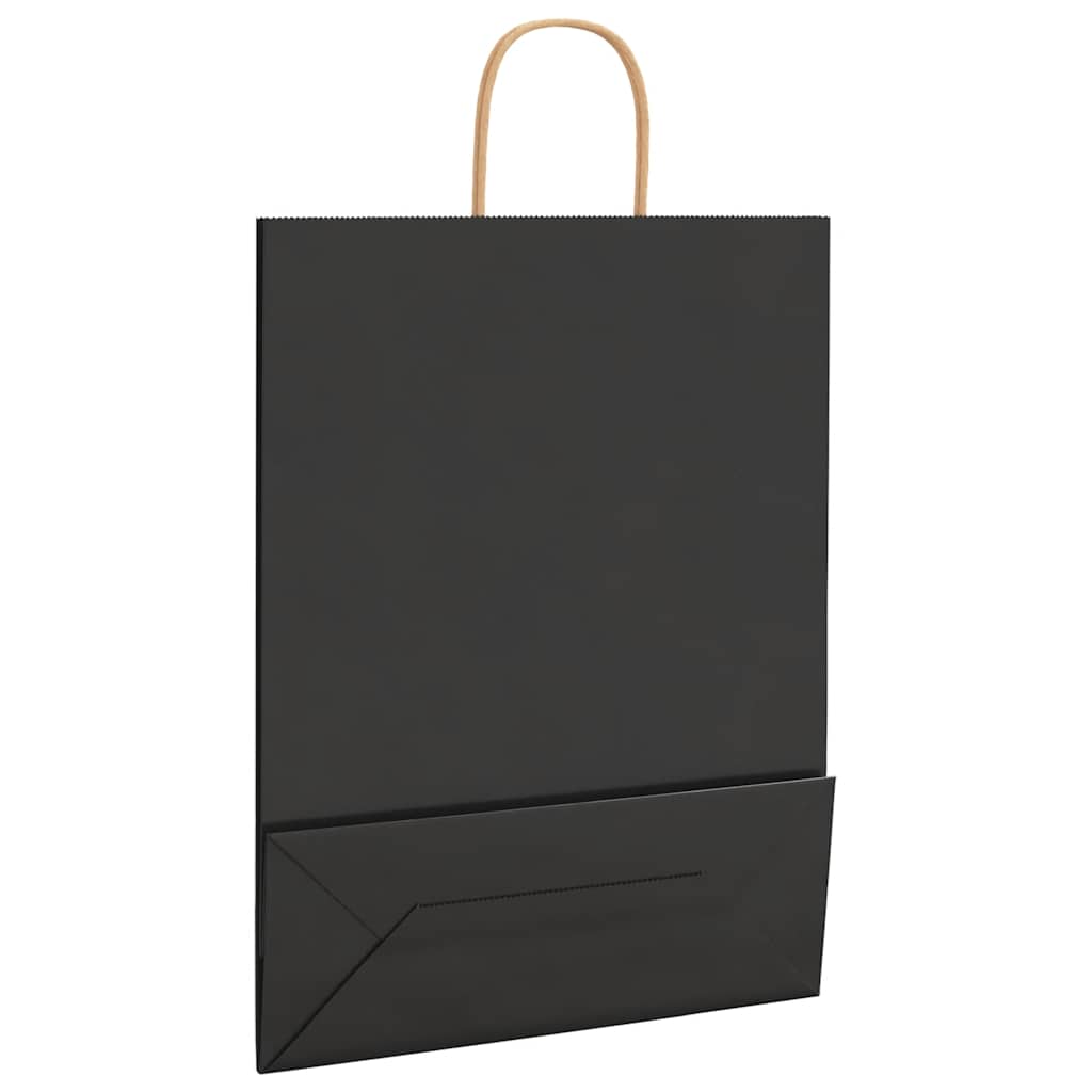 250 db fekete papírzacskók fogantyúkkal 32x12x42 cm
