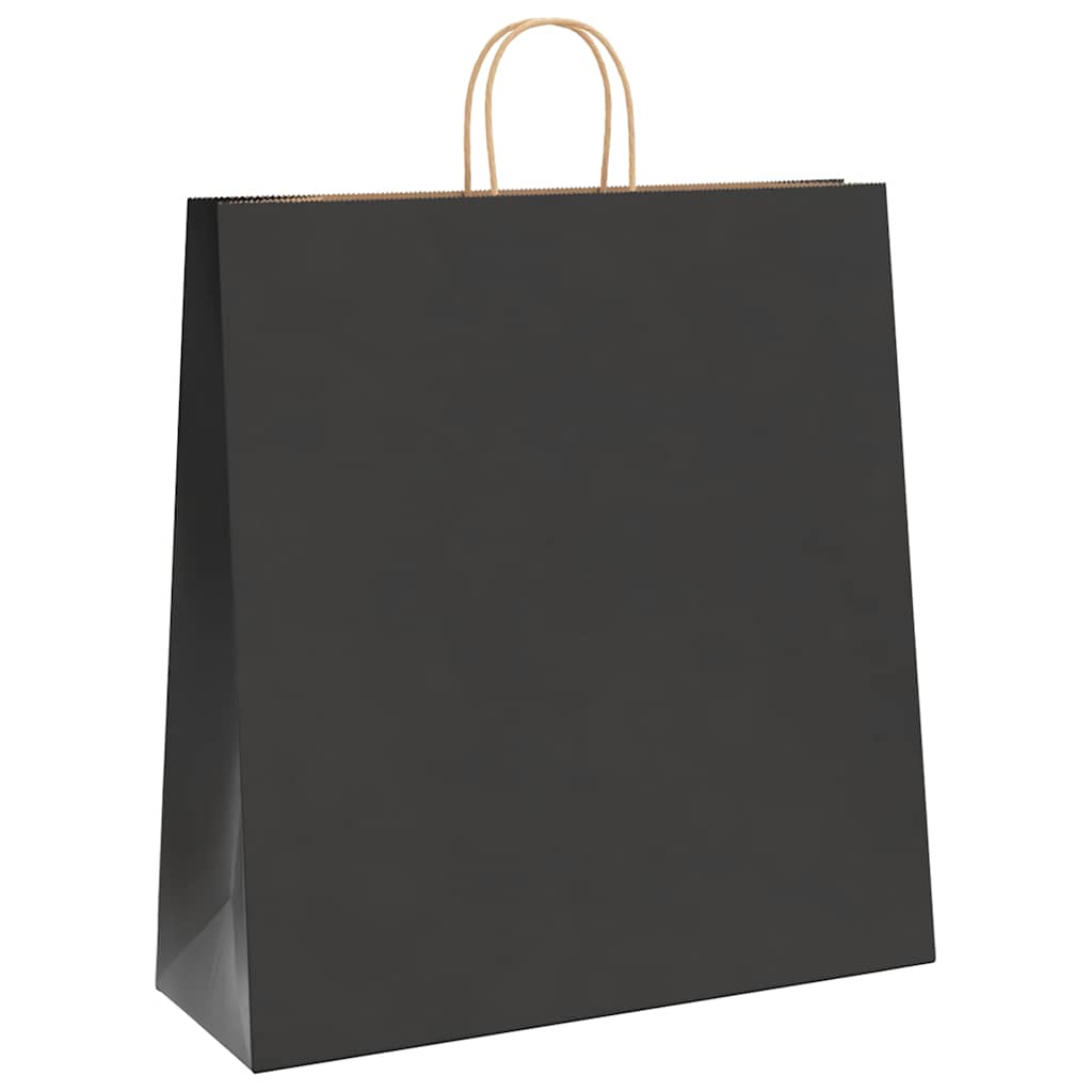 250 db fekete papírzacskók fogantyúkkal 45x17x48 cm