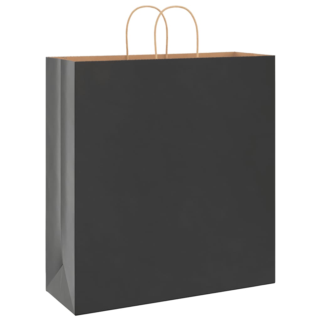 250 db fekete papírzacskók fogantyúkkal 45x17x48 cm