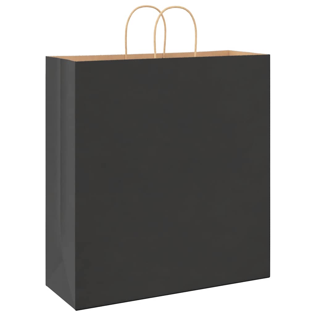 250 db fekete papírzacskók fogantyúkkal 45x17x48 cm