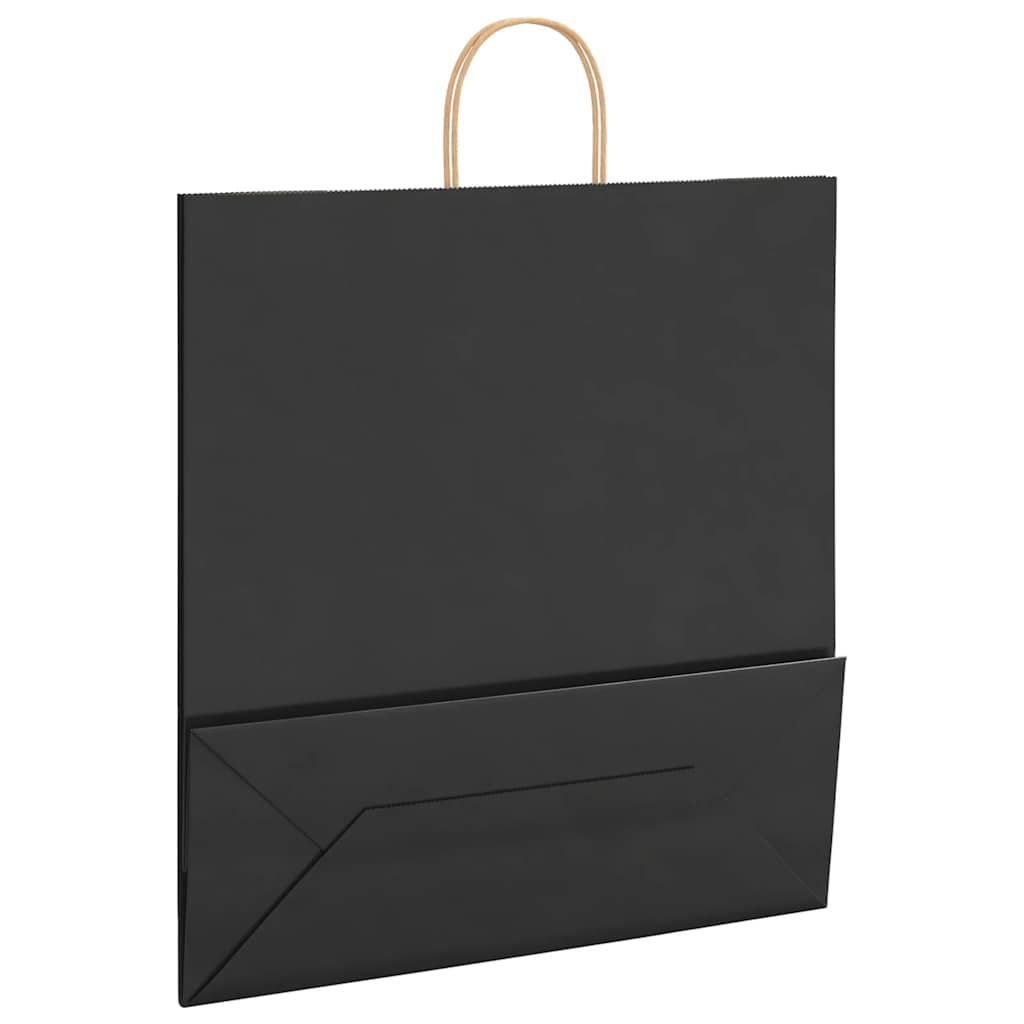 250 db fekete papírzacskók fogantyúkkal 45x17x48 cm