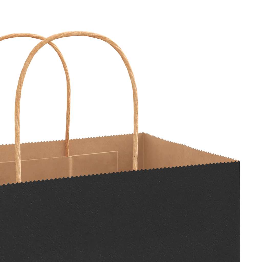250 db fekete papírzacskók fogantyúkkal 45x17x48 cm