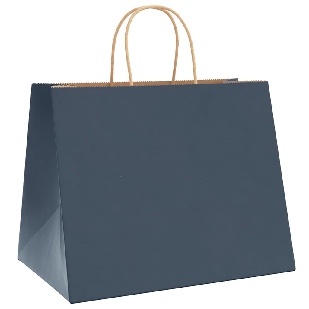 250 db kék papírzacskók fogantyúkkal 32x22x24 cm