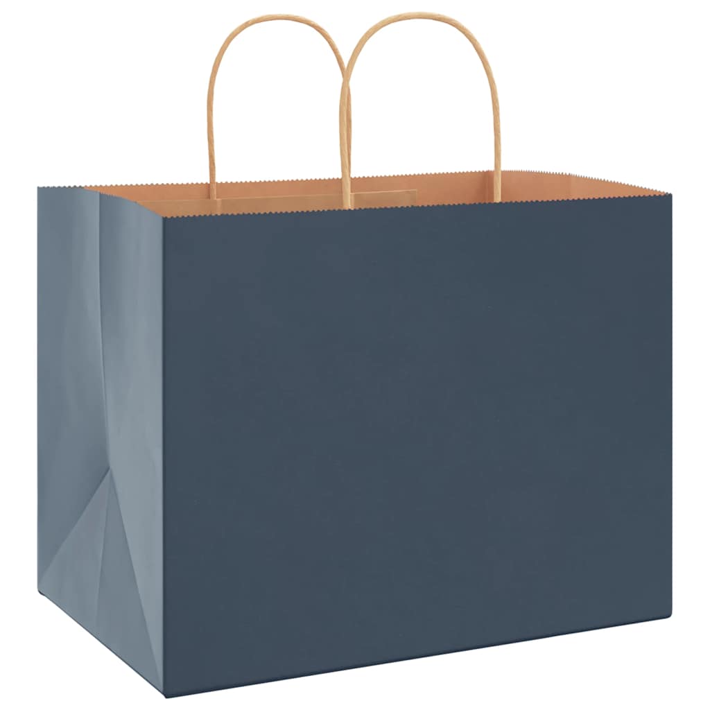 250 db kék papírzacskók fogantyúkkal 32x22x24 cm