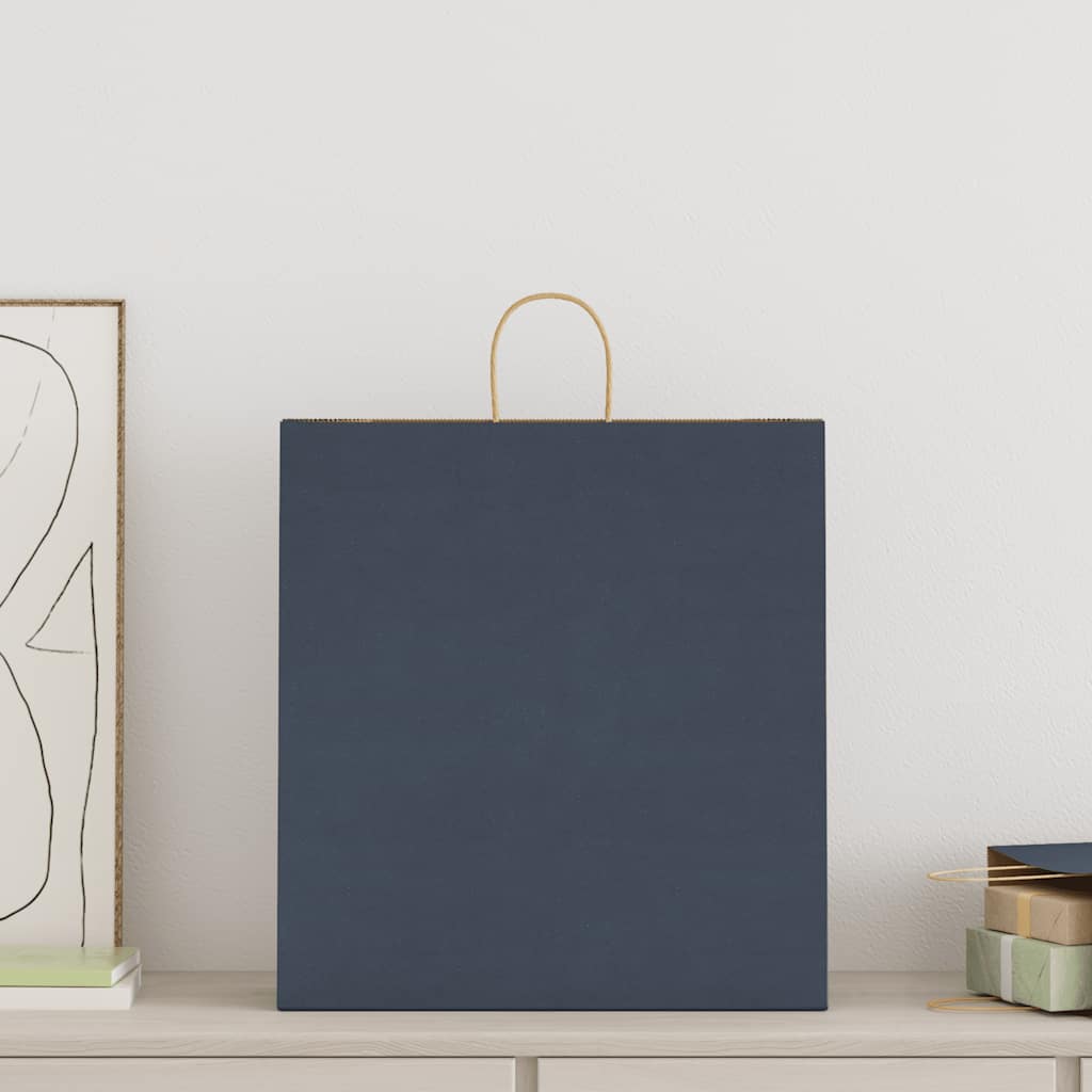 250 db kék papírzacskók fogantyúkkal 45x17x48 cm