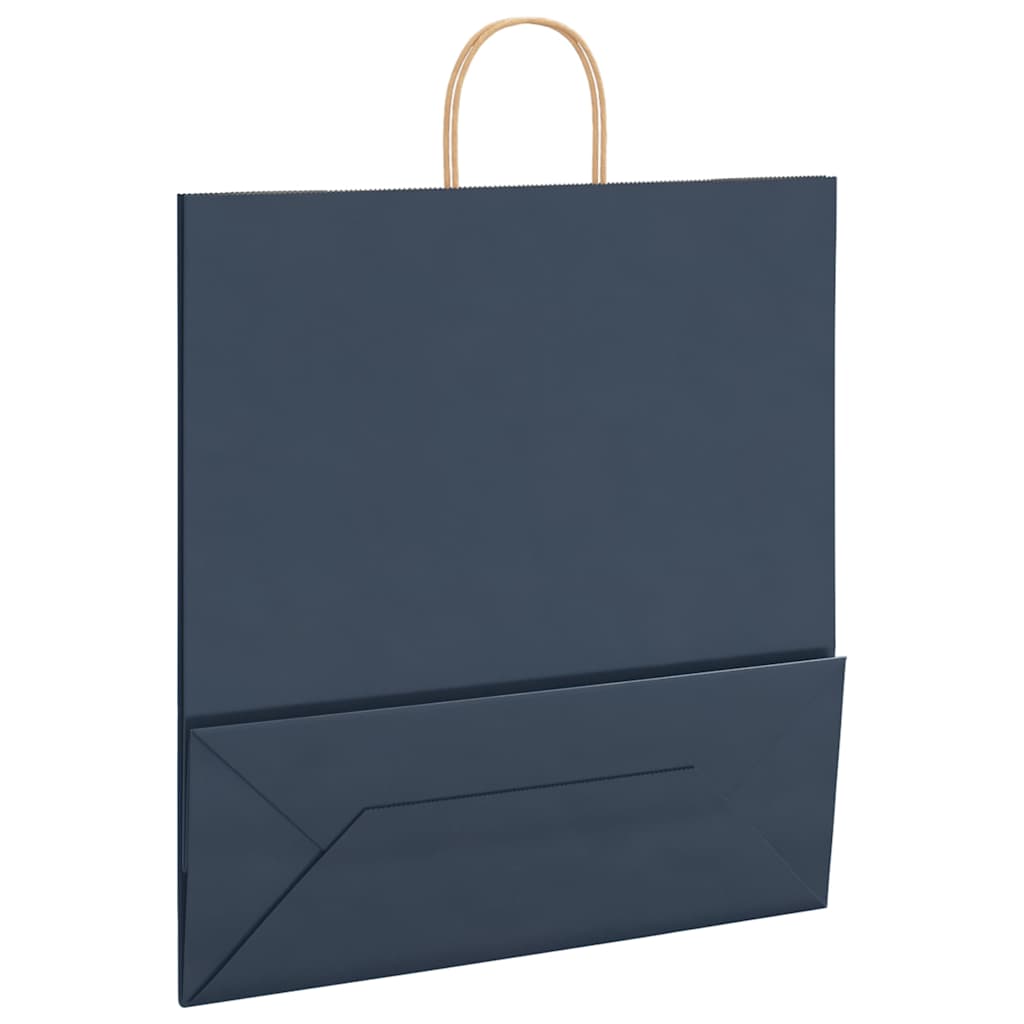250 db kék papírzacskók fogantyúkkal 45x17x48 cm