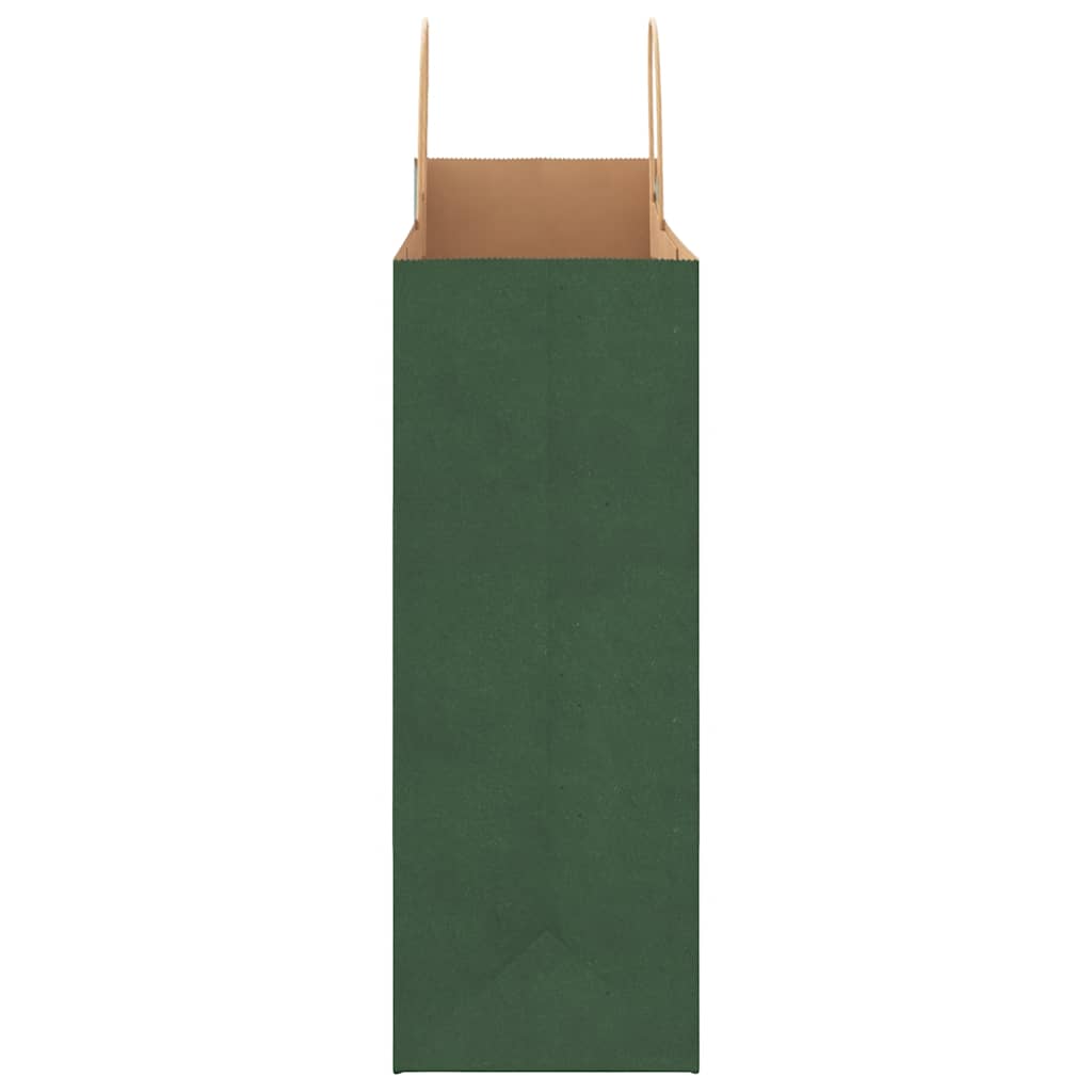 250 db zöld papírzacskók fogantyúkkal 32x17x44 cm