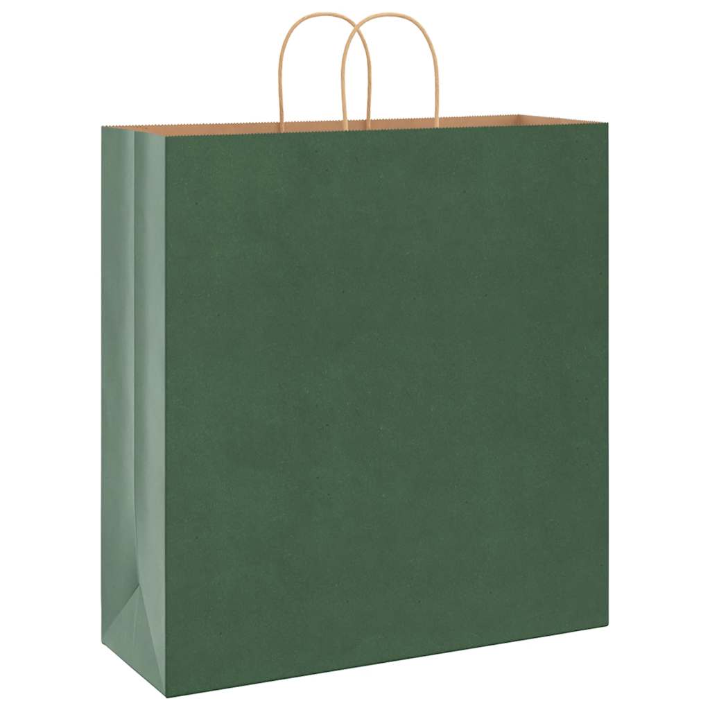 250 db zöld papírzacskók fogantyúkkal 45x17x48 cm