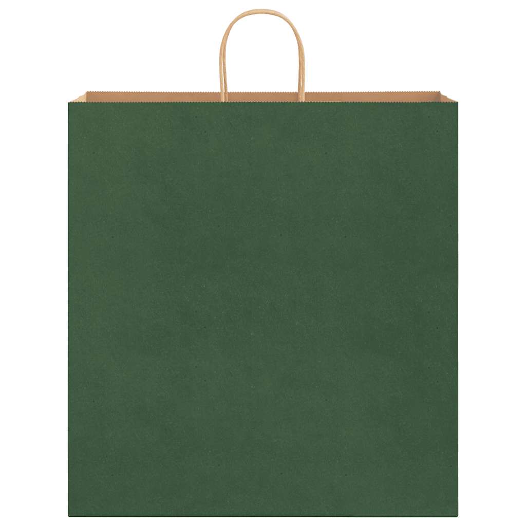 250 db zöld papírzacskók fogantyúkkal 45x17x48 cm