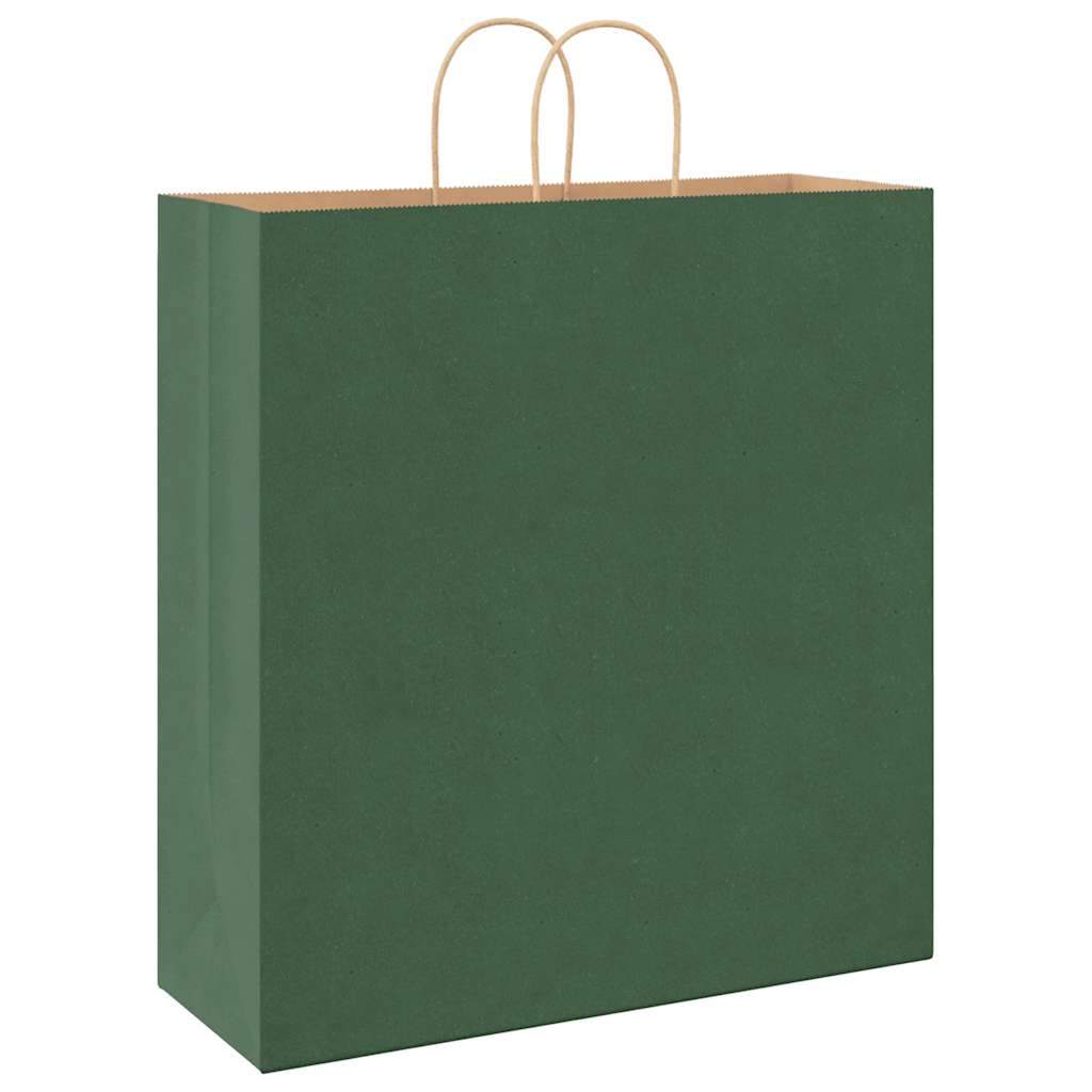 250 db zöld papírzacskók fogantyúkkal 45x17x48 cm