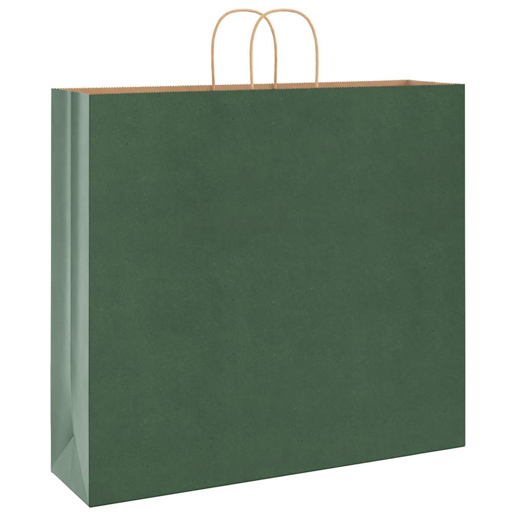 250 db zöld papírzacskók fogantyúkkal 54x15x49 cm