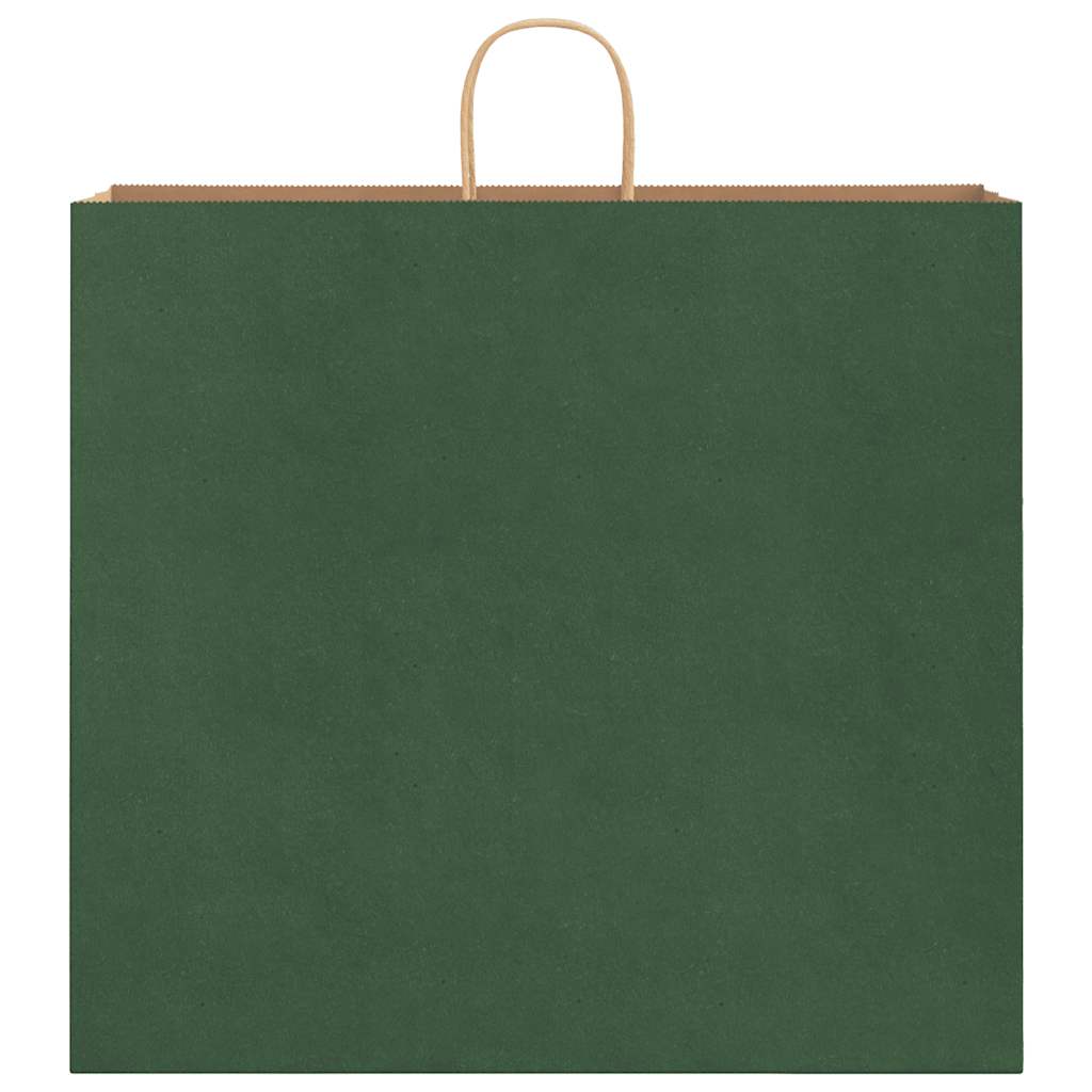 250 db zöld papírzacskók fogantyúkkal 54x15x49 cm