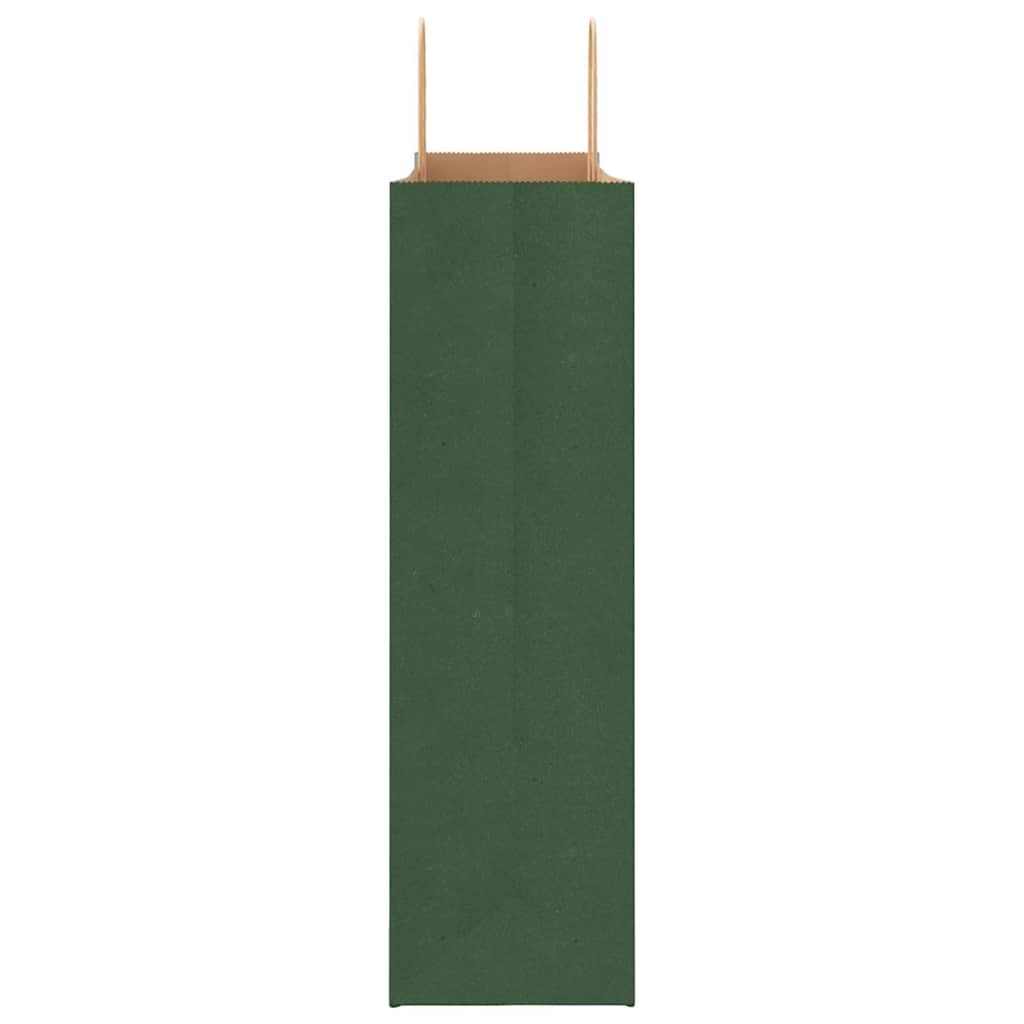 250 db zöld papírzacskók fogantyúkkal 54x15x49 cm