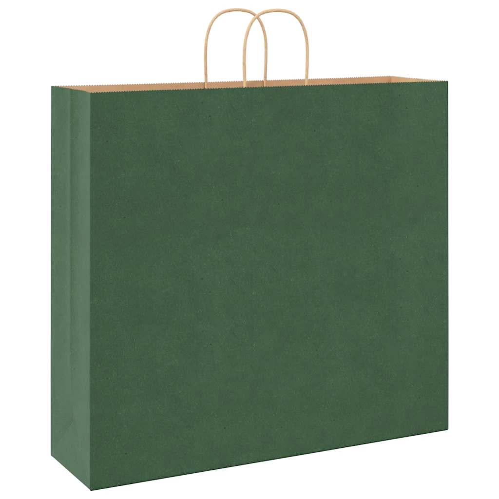 250 db zöld papírzacskók fogantyúkkal 54x15x49 cm