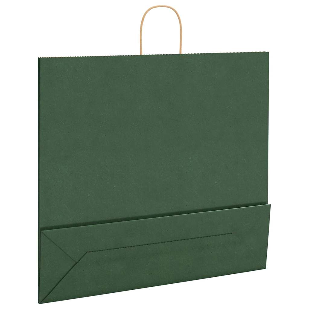250 db zöld papírzacskók fogantyúkkal 54x15x49 cm