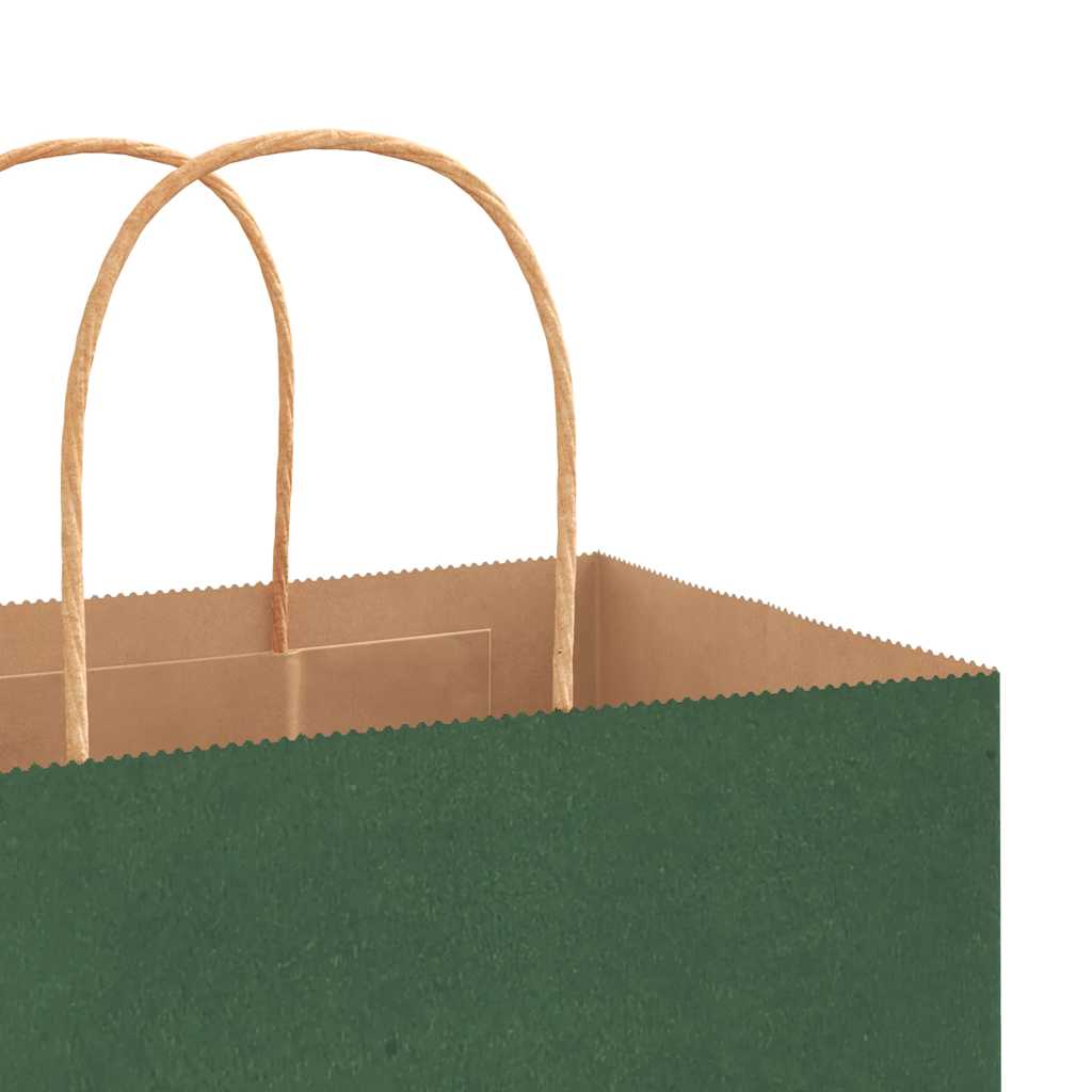 250 db zöld papírzacskók fogantyúkkal 54x15x49 cm