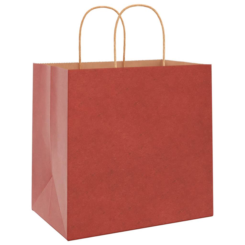 250 db piros papírzacskók fogantyúkkal 26x17x25 cm