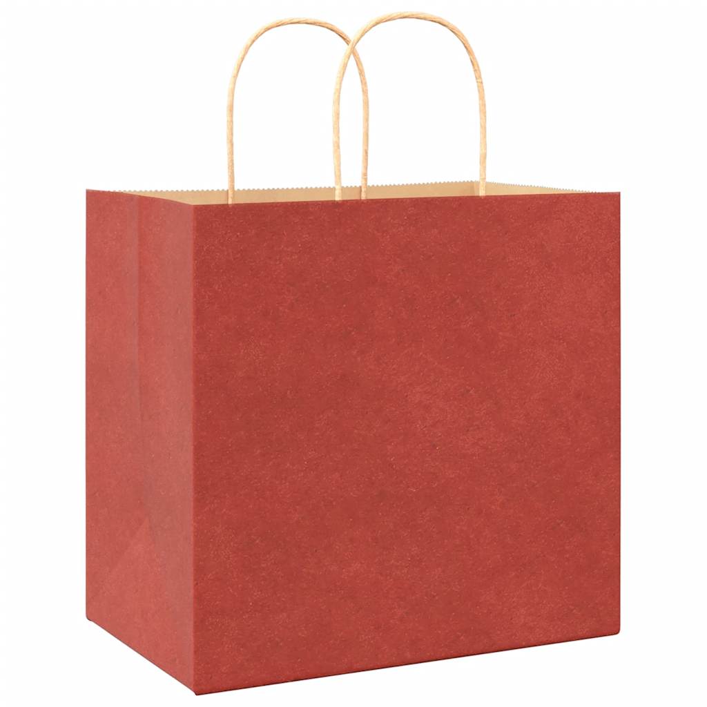 250 db piros papírzacskók fogantyúkkal 26x17x25 cm