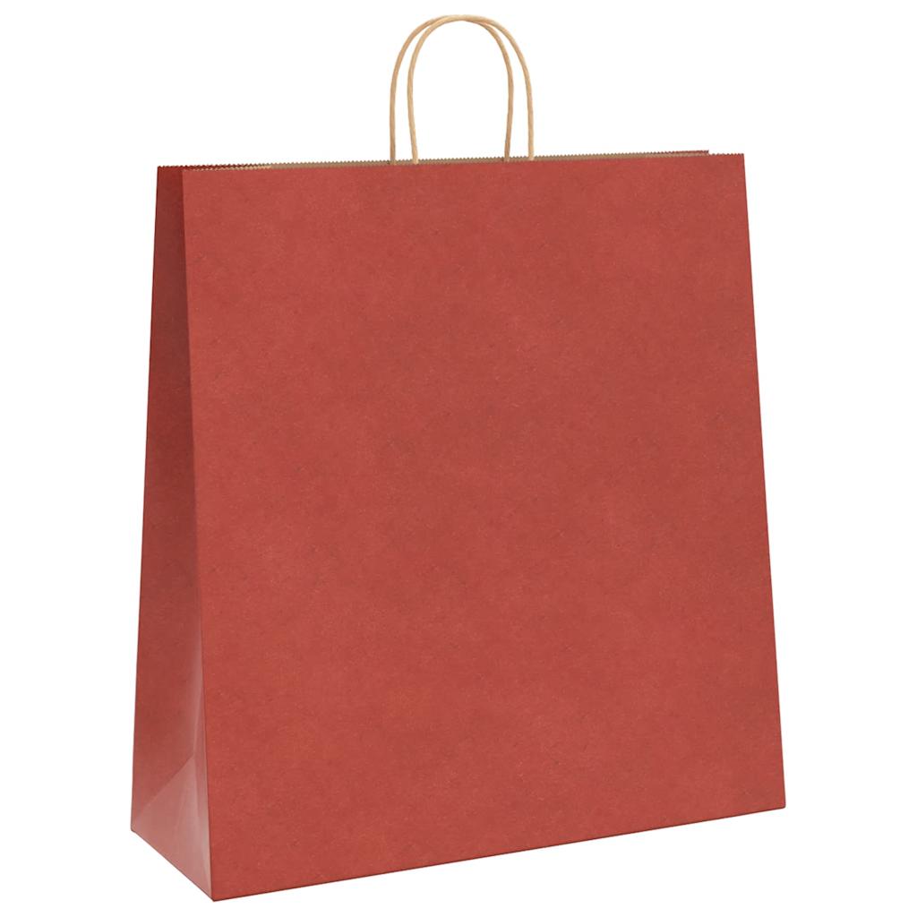 250 db piros papírzacskók fogantyúkkal 45x17x48 cm