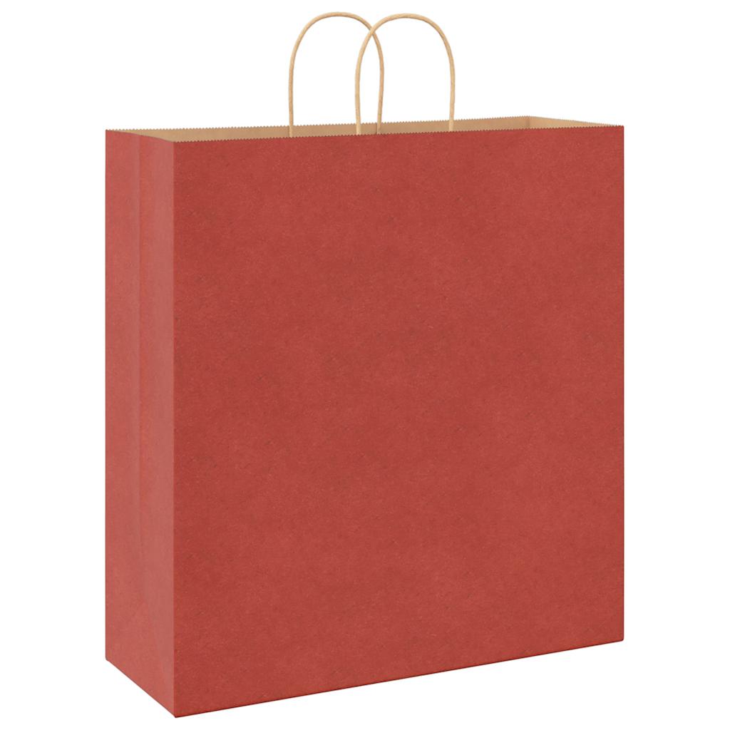 250 db piros papírzacskók fogantyúkkal 45x17x48 cm