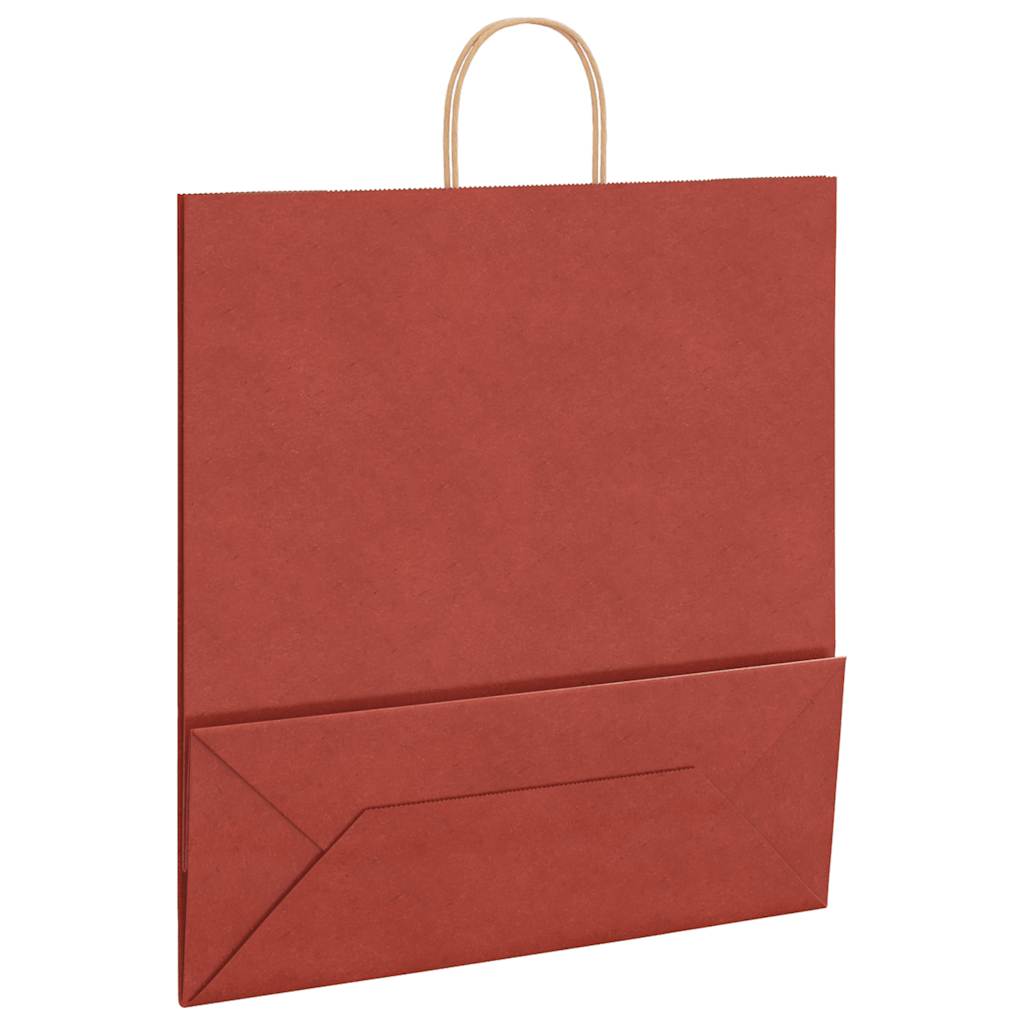 250 db piros papírzacskók fogantyúkkal 45x17x48 cm
