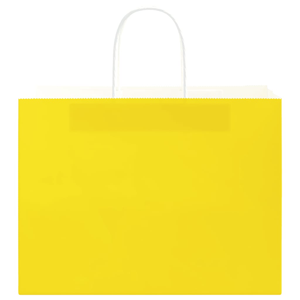 50 db sárga papírzacskók fogantyúkkal 32x17x25 cm