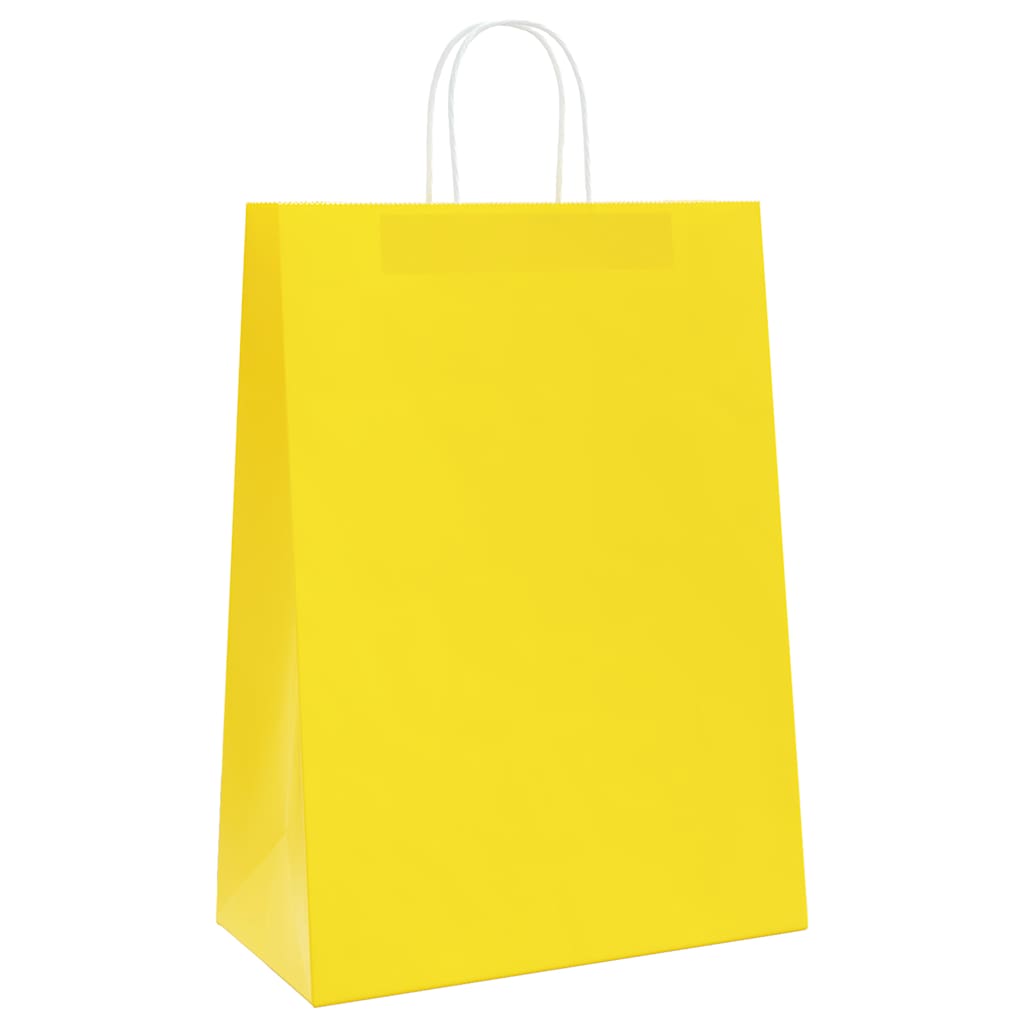 50 db sárga papírzacskók fogantyúkkal 32x17x44 cm