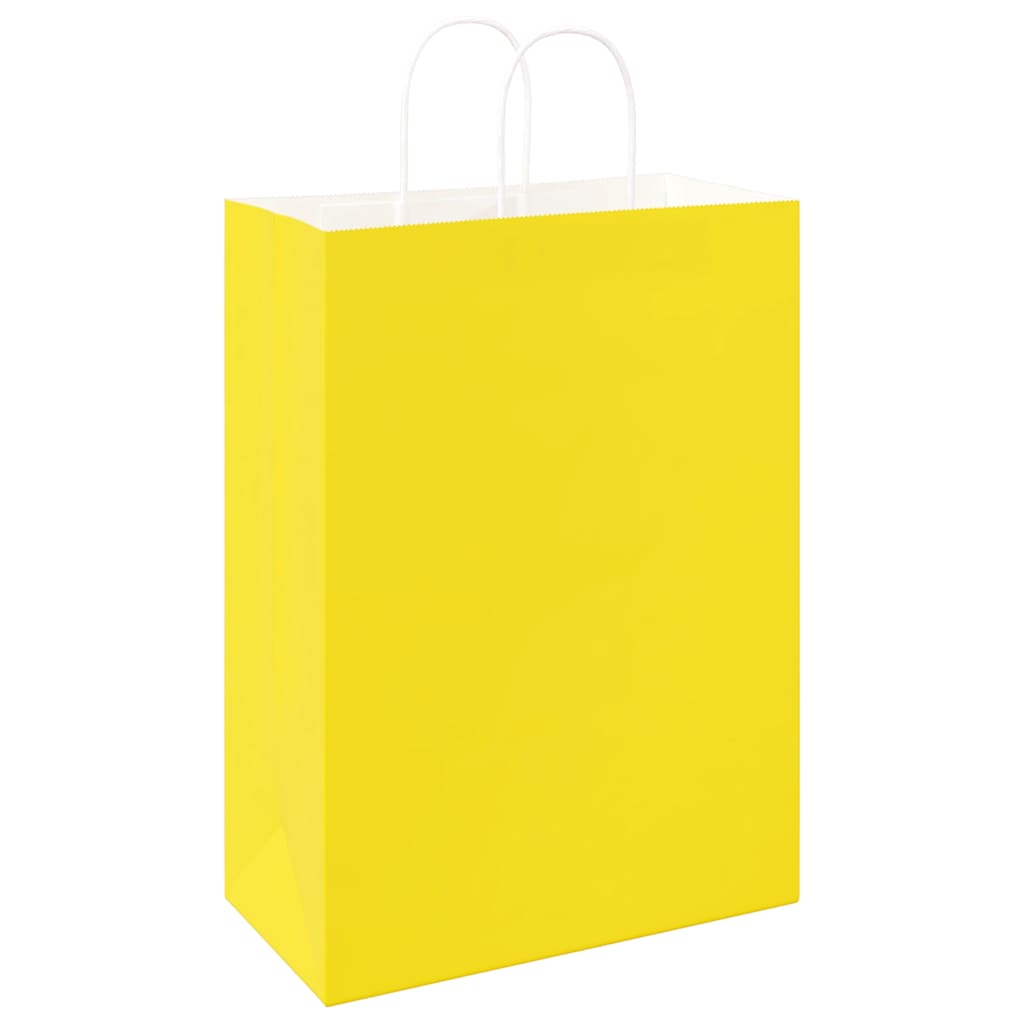 50 db sárga papírzacskók fogantyúkkal 32x17x44 cm
