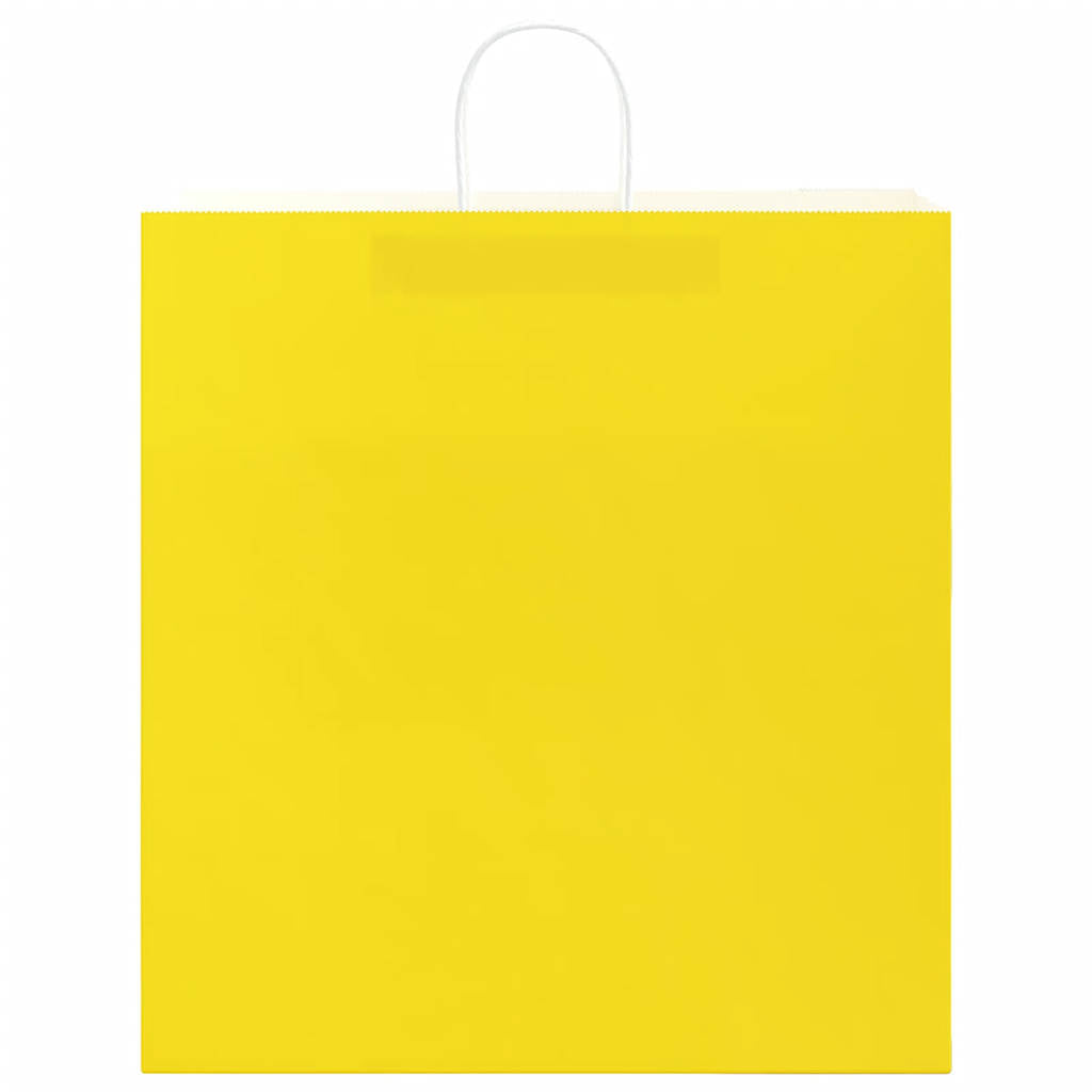 50 db sárga papírzacskók fogantyúkkal 45x17x48 cm
