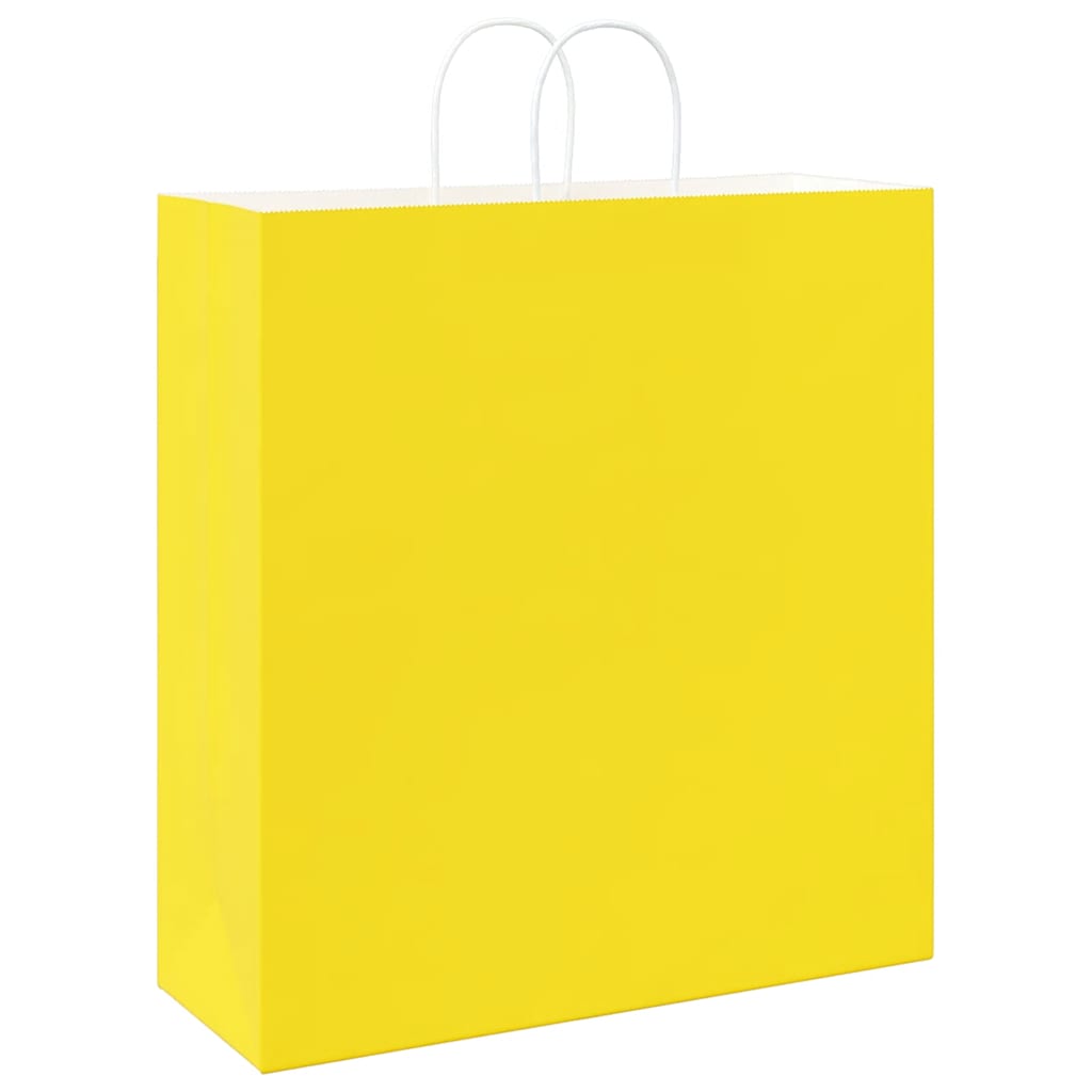 50 db sárga papírzacskók fogantyúkkal 45x17x48 cm