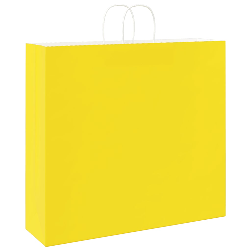 50 db sárga papírzacskók fogantyúkkal 54x15x49 cm