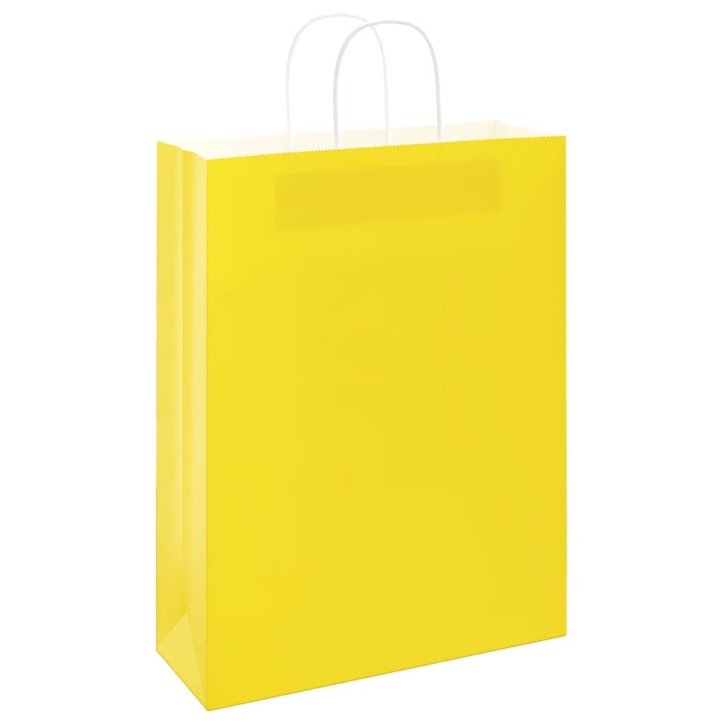 250 db sárga papírzacskók fogantyúkkal 32x12x42 cm