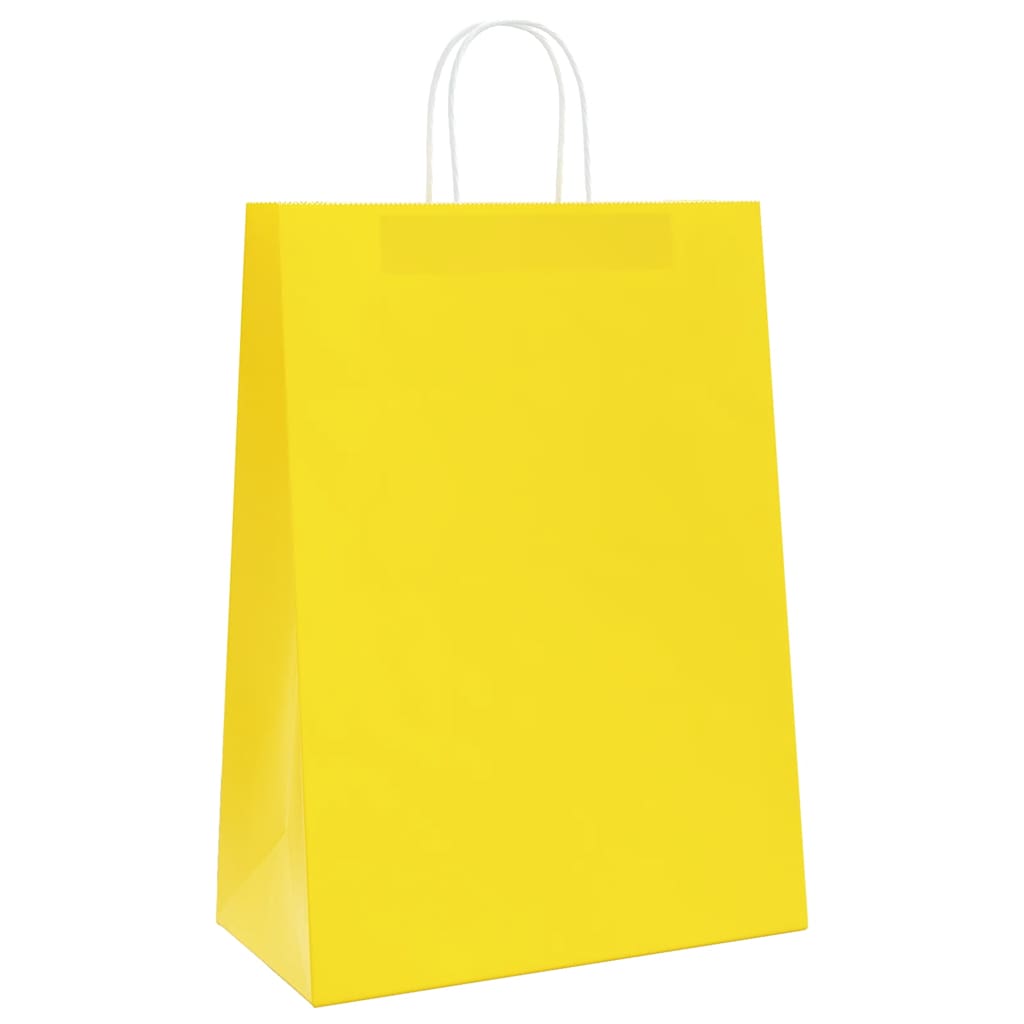 250 db sárga papírzacskók fogantyúkkal 32x17x44 cm
