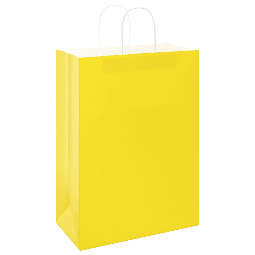 250 db sárga papírzacskók fogantyúkkal 32x17x44 cm