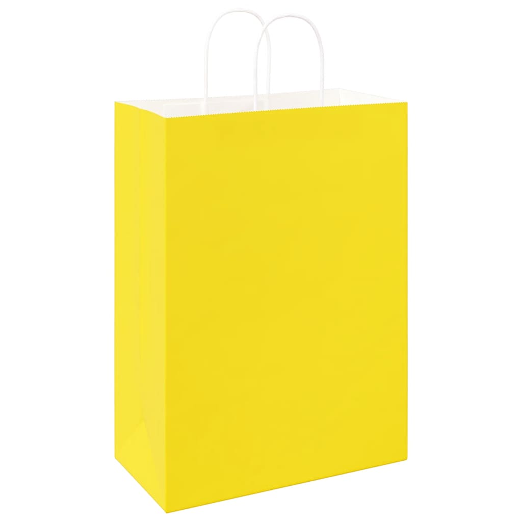 250 db sárga papírzacskók fogantyúkkal 32x17x44 cm