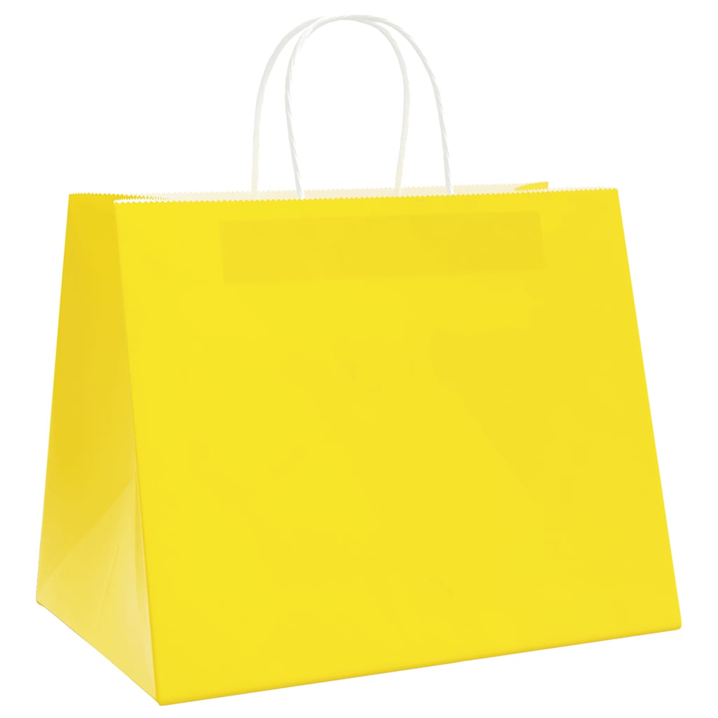 250 db sárga papírzacskók fogantyúkkal 32x22x24 cm