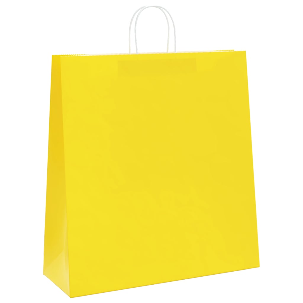 250 db sárga papírzacskók fogantyúkkal 45x17x48 cm