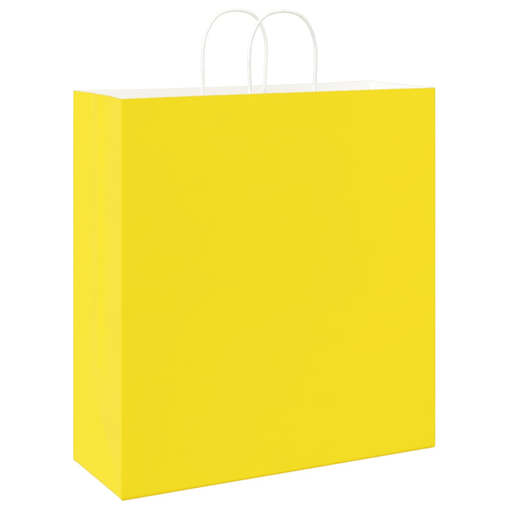 250 db sárga papírzacskók fogantyúkkal 45x17x48 cm