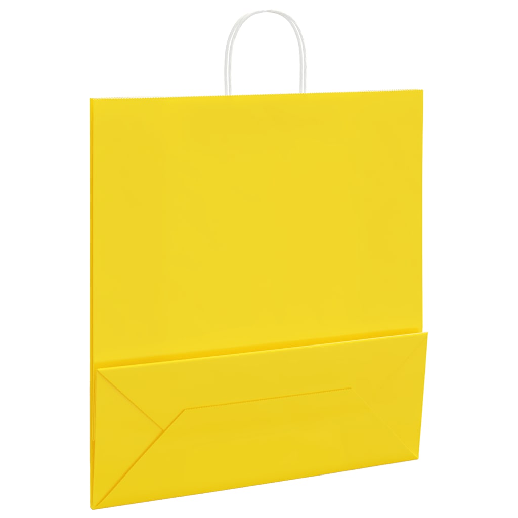 250 db sárga papírzacskók fogantyúkkal 45x17x48 cm