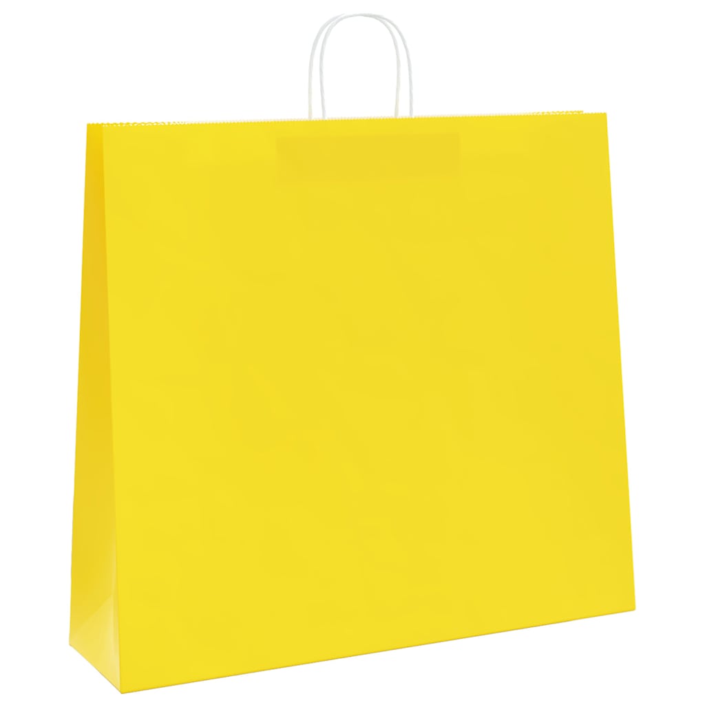 250 db sárga papírzacskók fogantyúkkal 54x15x49 cm