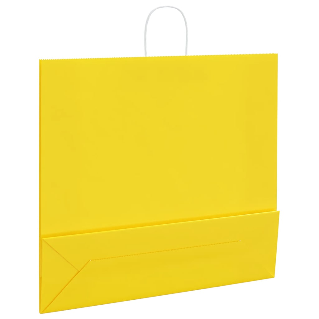250 db sárga papírzacskók fogantyúkkal 54x15x49 cm