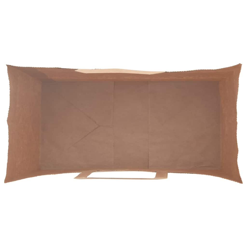 50 db barna papírzacskók fogantyúkkal 18x8x22 cm