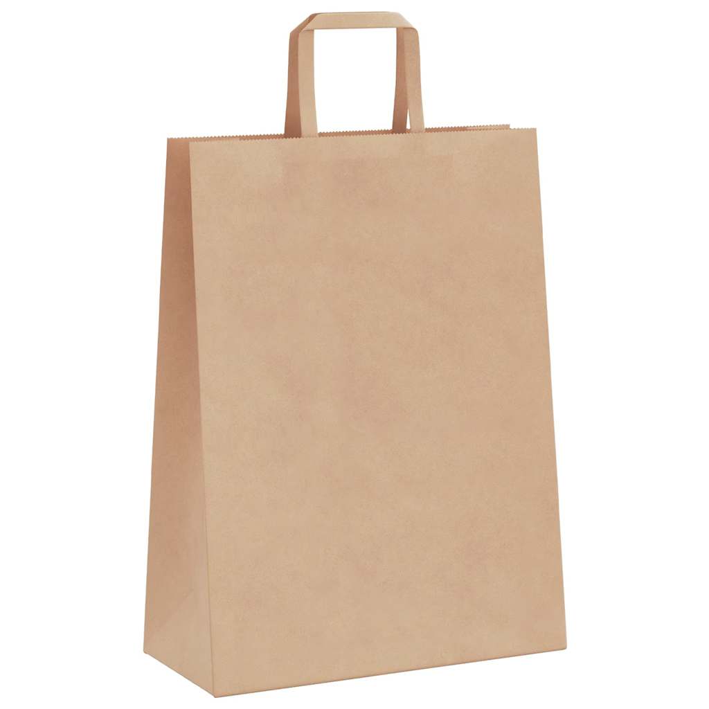 250 db barna papírzacskók fogantyúkkal 26x12x35 cm