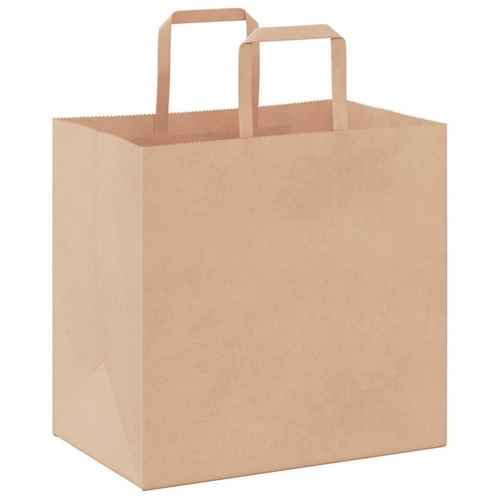 250 db barna papírzacskók fogantyúkkal 26x17x25 cm