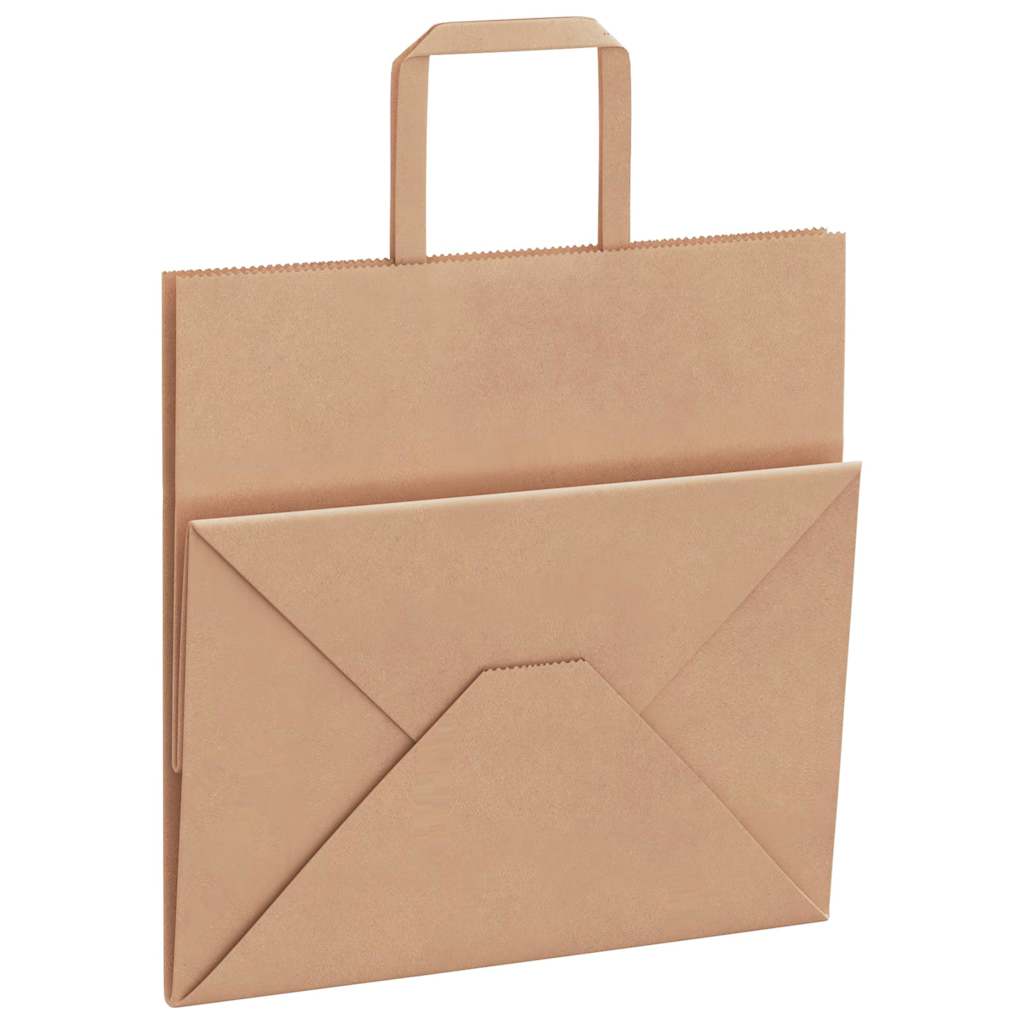 250 db barna papírzacskók fogantyúkkal 26x17x25 cm